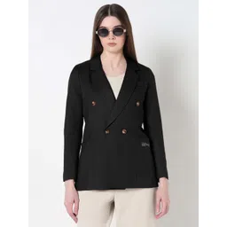 showoffff Women Solid Double Breasted Formal Blazer-picture-13