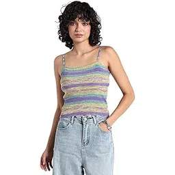 showoffff Women's Colourblocked Multi Fitted Crop Top-CHN-49129_Multi-picture-39