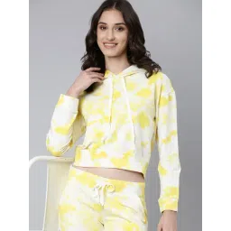 SHOWOFFFF Yellow & White Cotton Blend Tie - Dye Tracksuit-picture-30