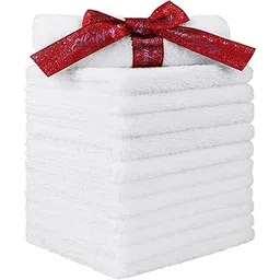 Showstopper Homexcel Microfiber Washcloths 12 Pack, Highly Absorbent And Soft Face Towel, Multi-Purpose White Wash Cloths For Bathroom, Hotel, Spa, Gym, And Kitchen, 12X12 Inch-picture-46
