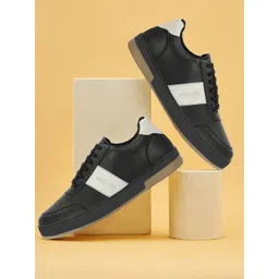 SHOZANIA Men Colourblocked Leather Sneakers-picture-7