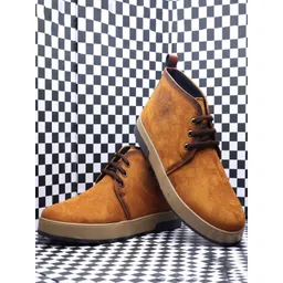 SHOZANIA Men Mid Top Leather Desert Boots-picture-21