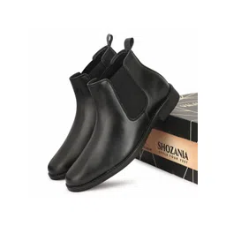 SHOZANIA Men Mid Top Leather Work Chelsea Boots-picture-28