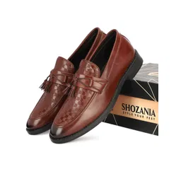 SHOZANIA Men Textured Leather Formal Loafers-picture-28