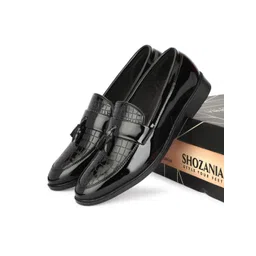 SHOZANIA Men Textured Leather Formal Loafers-picture-21