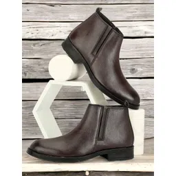 SHOZANIA Men Textured Suede Chelsea Boots-picture-11