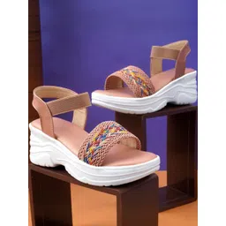 Shozie Girls Pink & Multi Colored Strap Comfort Casual Sandals-picture-36