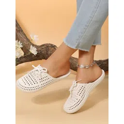 Shozie Girls Self Design Rubber Mules-picture-17