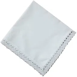Shree adodhya 4 pcs of elegant white women handkerchief with lace trim - perfect accessory for any occasion-picture-24