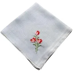 Shree adodhya men/women hankerchief with flowers embroidery, white colour and cotton handkerchief, embroidery pink & red.pack of 2.-picture-37