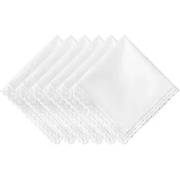 Shree adodhya women hankerchief with beautiful lace, white colour and cotton handkerchief. set of 6.-picture-14