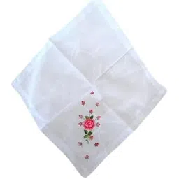 Shree adodhya womens handkerchief with beautiful red roses design. set of 2.-picture-36