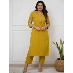SHREE ARIHANT CREATIONS Women Floral Embroidered Regular Thread Work Kurta with Trousers-picture-11