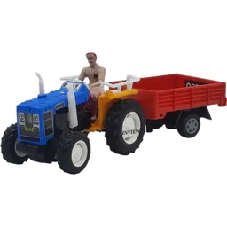shree jee TRACTOR WITH TROLLY PULL BACK ACTION (MULTICOLOURS) PACK OF 1-picture-38