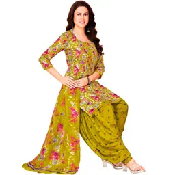 shree jeenmata collection Floral Printed Pure Cotton Kurta with Patiala & With Dupatta-image-24