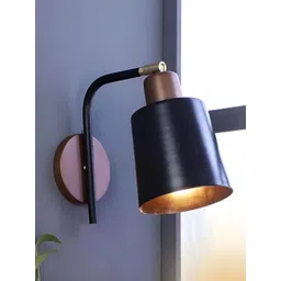 SHREE KALA HOME DECOR Black & Brown Metal Abstract Shaped Shaped Wall Lamp-picture-16