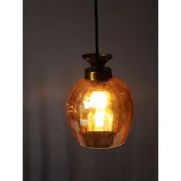 SHREE KALA HOME DECOR Bronze-Toned & Orange Textured Iron Contemporary Ceiling Lamp-picture-23