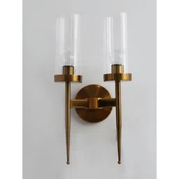 SHREE KALA HOME DECOR Brown & White Metal Traditional Abstract Shaped Shaped Wall Lamp-picture-35