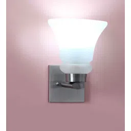 shree kala home decor Classic Wall Sconce Chrome Finish With White Frosted Glass-picture-47