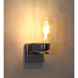 shree kala home decor Elegant Chrome Finish Clear Glass Wall Sconce-picture-30