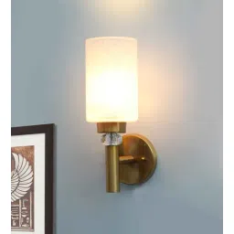 shree kala home decor Elegant Golden Wall Light with Etched Design Glass-picture-13