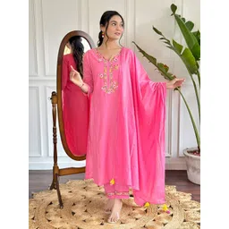 SHREE KHODAL FASHION Women Ethnic Motifs Embroidered Kurta with Trousers & Dupatta-picture-38