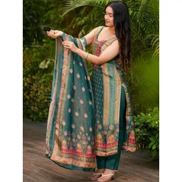 SHREE KHODAL FASHION Women Ethnic Motifs Printed Regular Kurta with Trousers & With Dupatta-picture-31