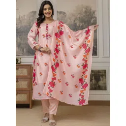 SHREE KHODAL FASHION Women Floral Printed Regular Kurta with Trousers & With Dupatta-picture-35