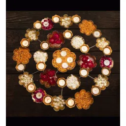 shree krishna handicrafts and gallery Decoravtive Eye Set Of 1 Gold Iron Tealight Holder-picture-30