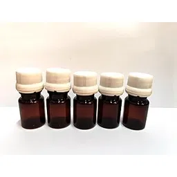 SHREE MAHA 10ml Empty Amber PET Syrup Bottles Amber with White Seal Caps (Pharmacy Bottle, Liquid Medicine, Drug Store Bottle) with locking cap and inners (Pack of 10)-picture-51