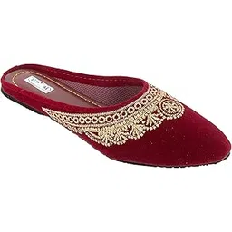 shree ol Women's Rajasthani Jaipuri Ethnic Synthetic Slipper-picture-35