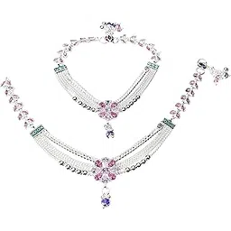 shree shobha collection Silver Anklet For Womens Chandi Ki Payal Size 10.5 Inches-picture-39