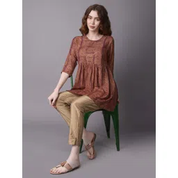 Shree Geometric Printed Gotta Patti Liva Gotta Patti Kurti-picture-19