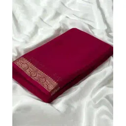 shree silk mills Women Premium Semi Mysore Silk Saree with Rich Zari Border -picture-21