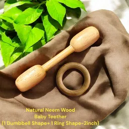 shreeja shilpcraft Eco-Friendly Neem Wood Teether – Gentle Relief for Teething Feeder-picture-13