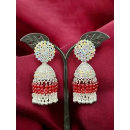 shreeji jewels Artificial Stones Studded And Ghungroo Beaded Dome Shaped Jhumkas-picture-24