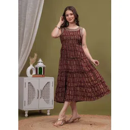 shreeshyam Printed Cotton Rayon Stitched Anarkali Gown-picture-11