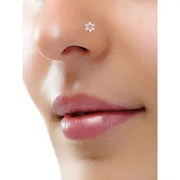 SHREEVARAM Gold-Plated Cubic Zirconia Ring Nosepin-picture-24