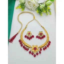 SHRI BALAJI CRAFT Gold-Plated Alloy Pearls Necklace-picture-32