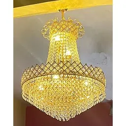 SHRI MAHAL ANTIQUES Crystal Chandelier for Living Room Bedroom Office Jhoomar Glass Crystal Big Size Jhumar Modern Ceiling Light (Size: 40 x 40 x 77 CM)-picture-12