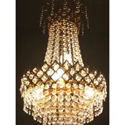 SHRI MAHAL ANTIQUES Gold-Toned & White Crystal Chandelier Ceiling Lamp-picture-39