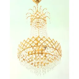 SHRI MAHAL ANTIQUES Gold-Toned Ceiling Lamp-picture-38