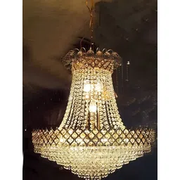 SHRI MAHAL ANTIQUES Gold-Toned Crystal Chandelier Light Ceiling Lamp-picture-16