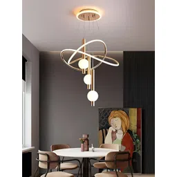 SHRI MAHAL ANTIQUES Gold-Toned Traditional Ceiling Lamp-picture-13