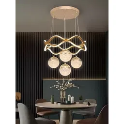 SHRI MAHAL ANTIQUES Gold-Toned Traditional Ceiling Lamp-picture-24