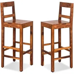SHRI MINTU'S ART Solid Sheesham Wood Bar Chair Set of 2 Combo for Outdoor | Long Bar Counter Chairs with Leg/Foot Support for Restaurants | Rosewood High Bar Chair Set of Two | Brown Finish-picture-10
