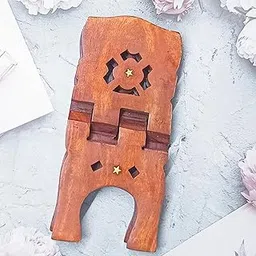 Shri Shri Handicraft Book Stand Cover Case Wooden Rehal Holy Quran Bible Gita Office Home Decor Furniture 10 inch RIHAL Stand-picture-20