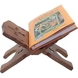 Shri Shri Handicraft Geeta Stand Wooden Handmade Wooden Book Stand, bhagwat Geeta Stand, ramayan Stand Pooja Stand Book Stand Original Book with bhagwat Geeta Book Stand (10 inch)-picture-32