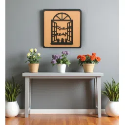 shribalajiarts Engineering Wood Laser Cut Birds Design Wall Art In Black & Brown Finish image 1