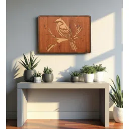Engineering Wood Laser Cut Birds Design Wall Art In Black & Brown Finish-image-7